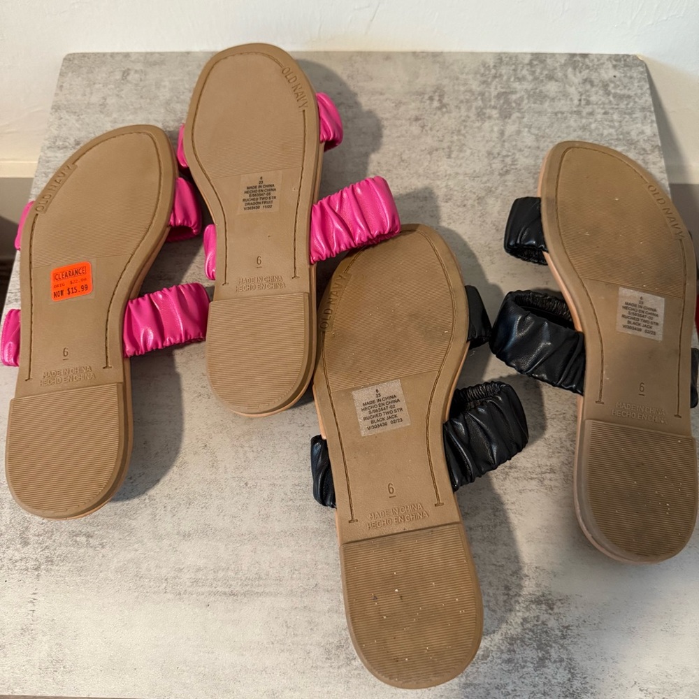 Old Navy Sandals (2 Pairs) Size 6 Women - Picture 2 of 3